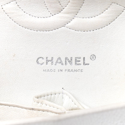 Chanel Caviar Quilted Medium Double Flap Bijoux Chain White 6 of 10
