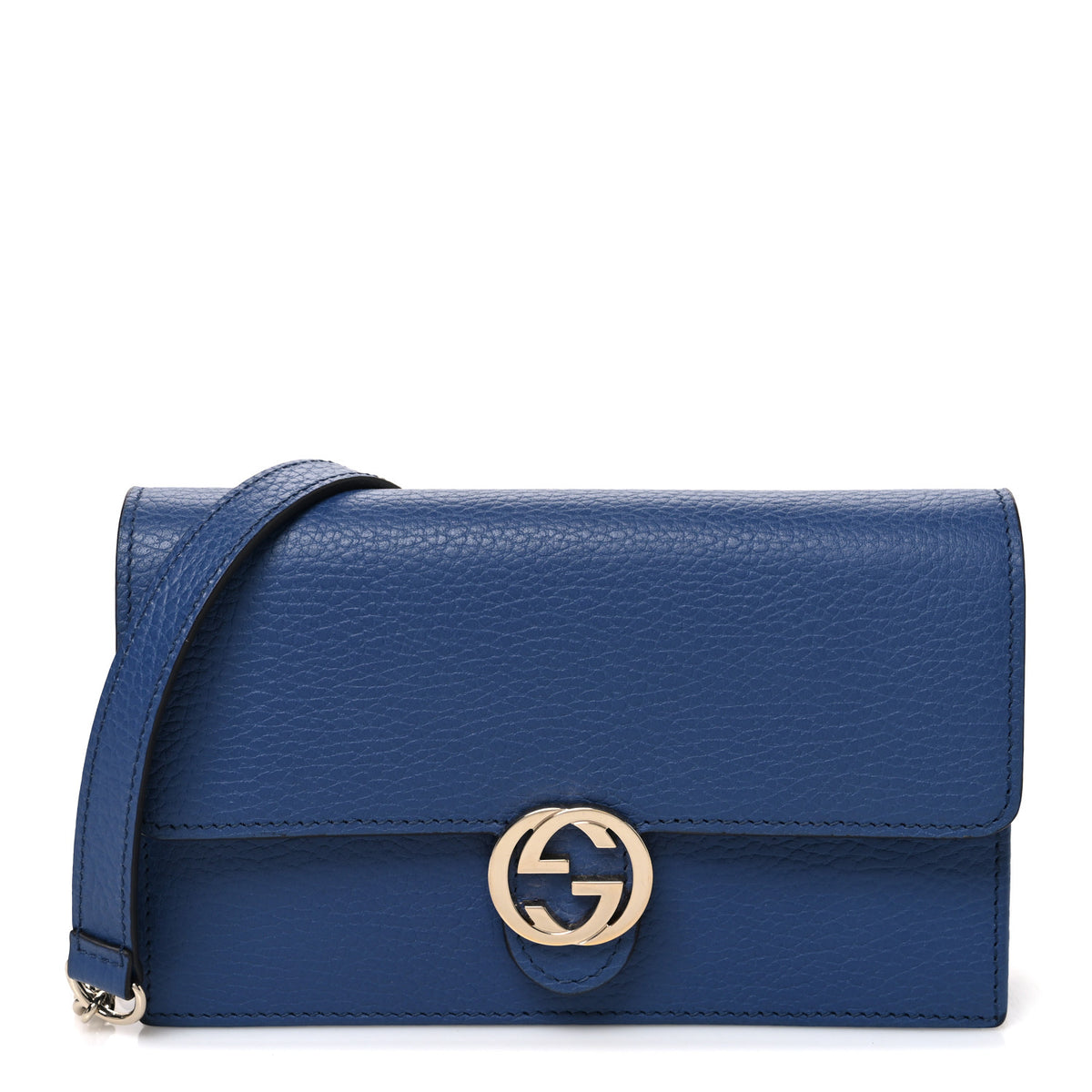 Gucci Dollar Calfskin Interlocking G Chain Wallet Caspian 1 of 12