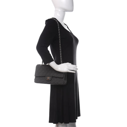 Chanel Jersey Quilted Medium Double Flap Grey 2 of 11