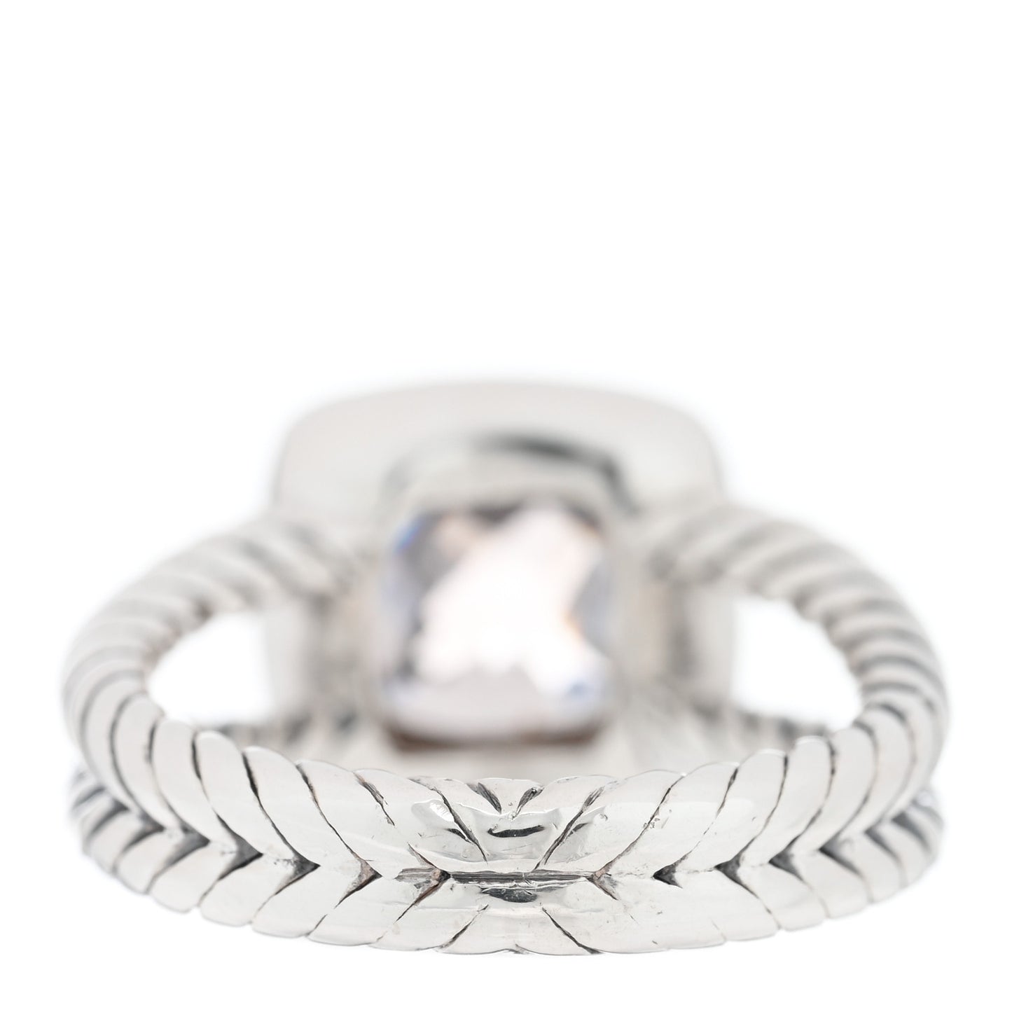 Sterling Silver Diamond Morganite 7mm Petite Albion Ring 48 4.5