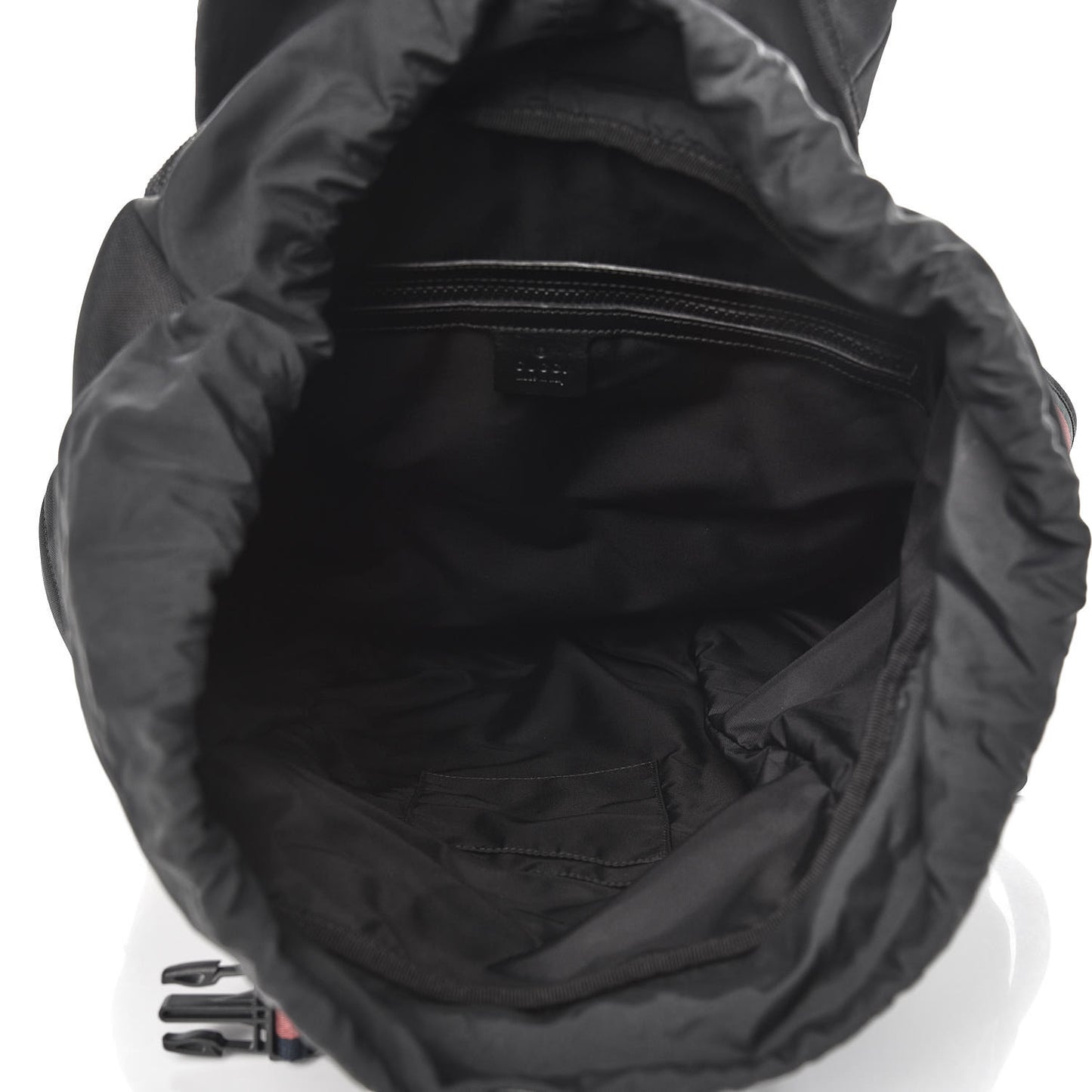 Techno Canvas Web L'Aveugle Par Amour Embroidered Double Buckle Backpack Black