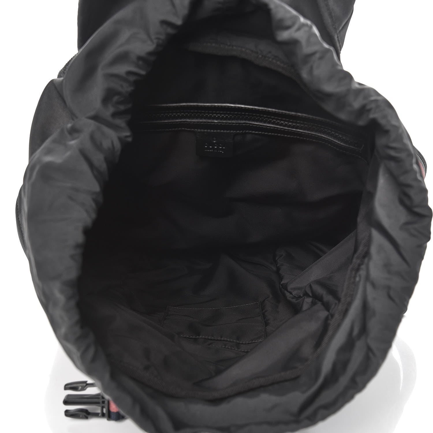Gucci Techno Canvas Web L'Aveugle Par Amour Embroidered Double Buckle Backpack Black 6 of 14