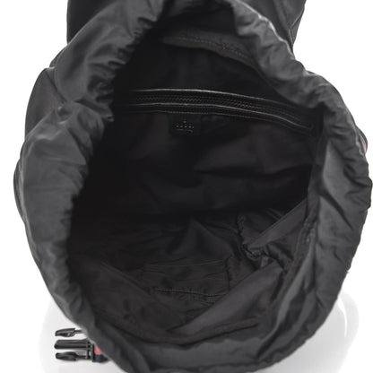 Gucci Techno Canvas Web L'Aveugle Par Amour Embroidered Double Buckle Backpack Black 6 of 14