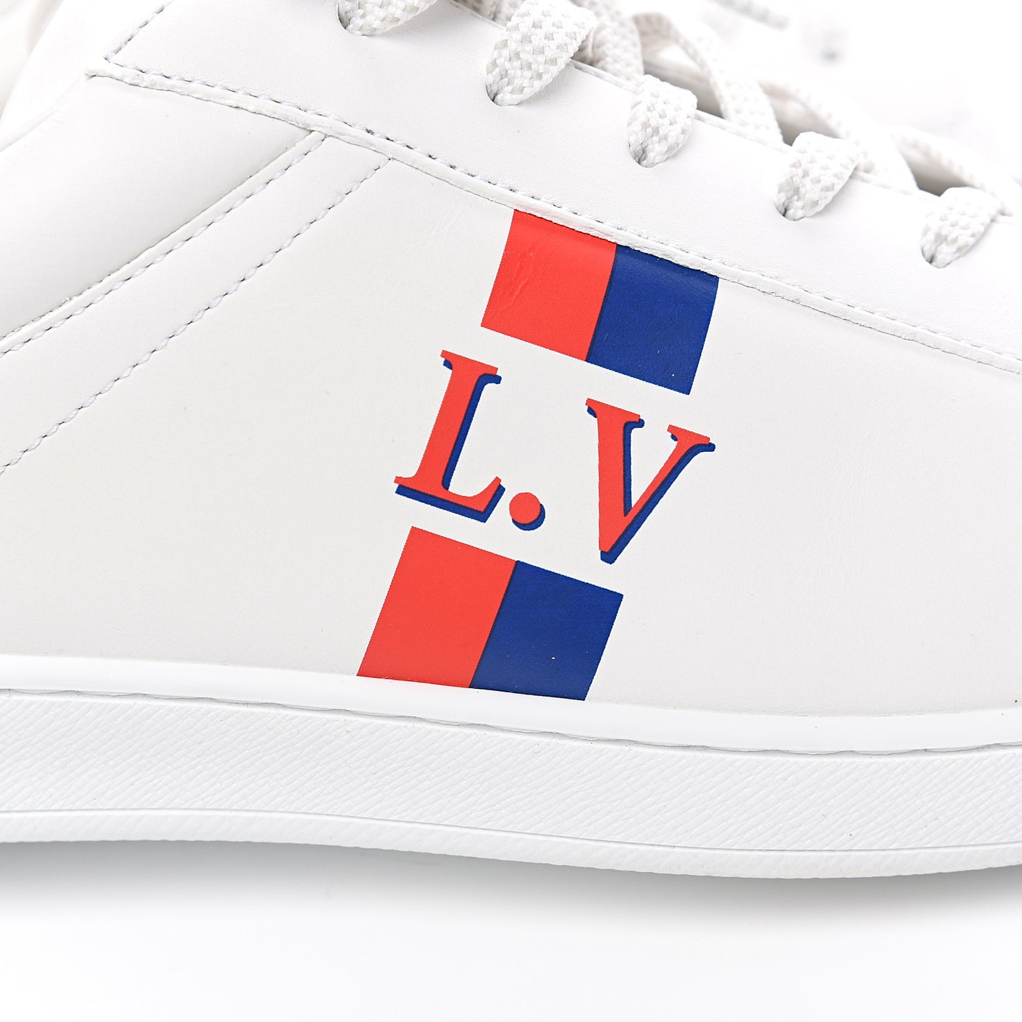 Calfskin Luxembourg Sneakers 10 White Red Blue