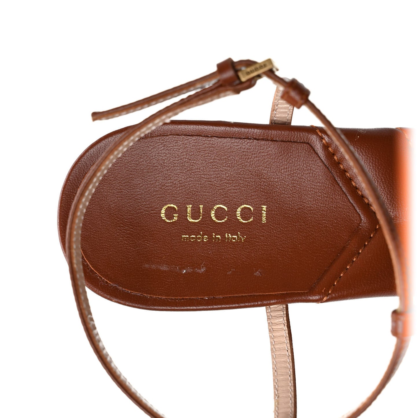 Nappa Matelasse T-Strap 40mm Sandals 38.5 Brown Papaya