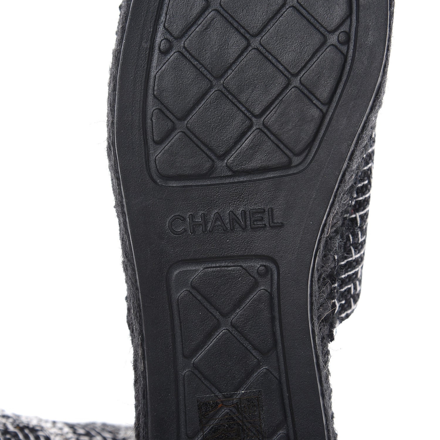 Chanel Tweed CC Slip On Espadrilles 39 Black Silver 8 of 10