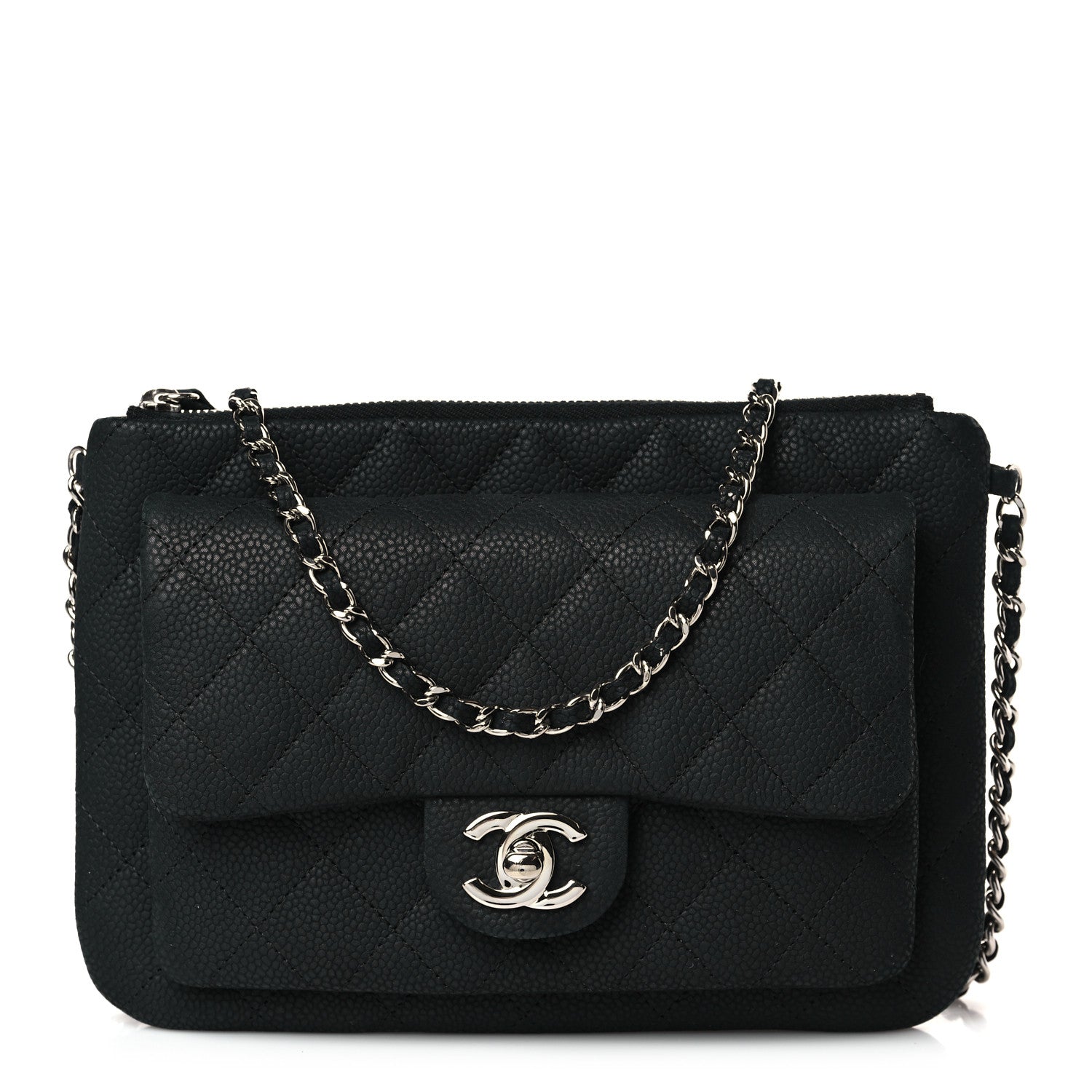 Chanel Iridescent Caviar Quilted Daily Zip Crossbody Bag Black 1 of 7