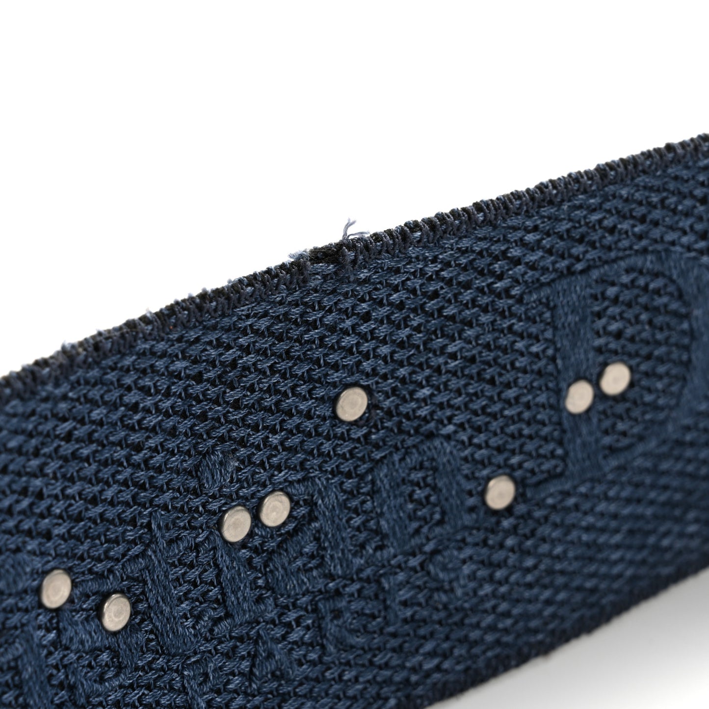 Oblique Denim Studded Shoulder Strap Blue