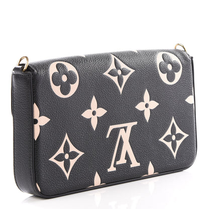 Louis Vuitton Empreinte Monogram Giant Crafty Pochette Felicie Black Creme 2 of 9