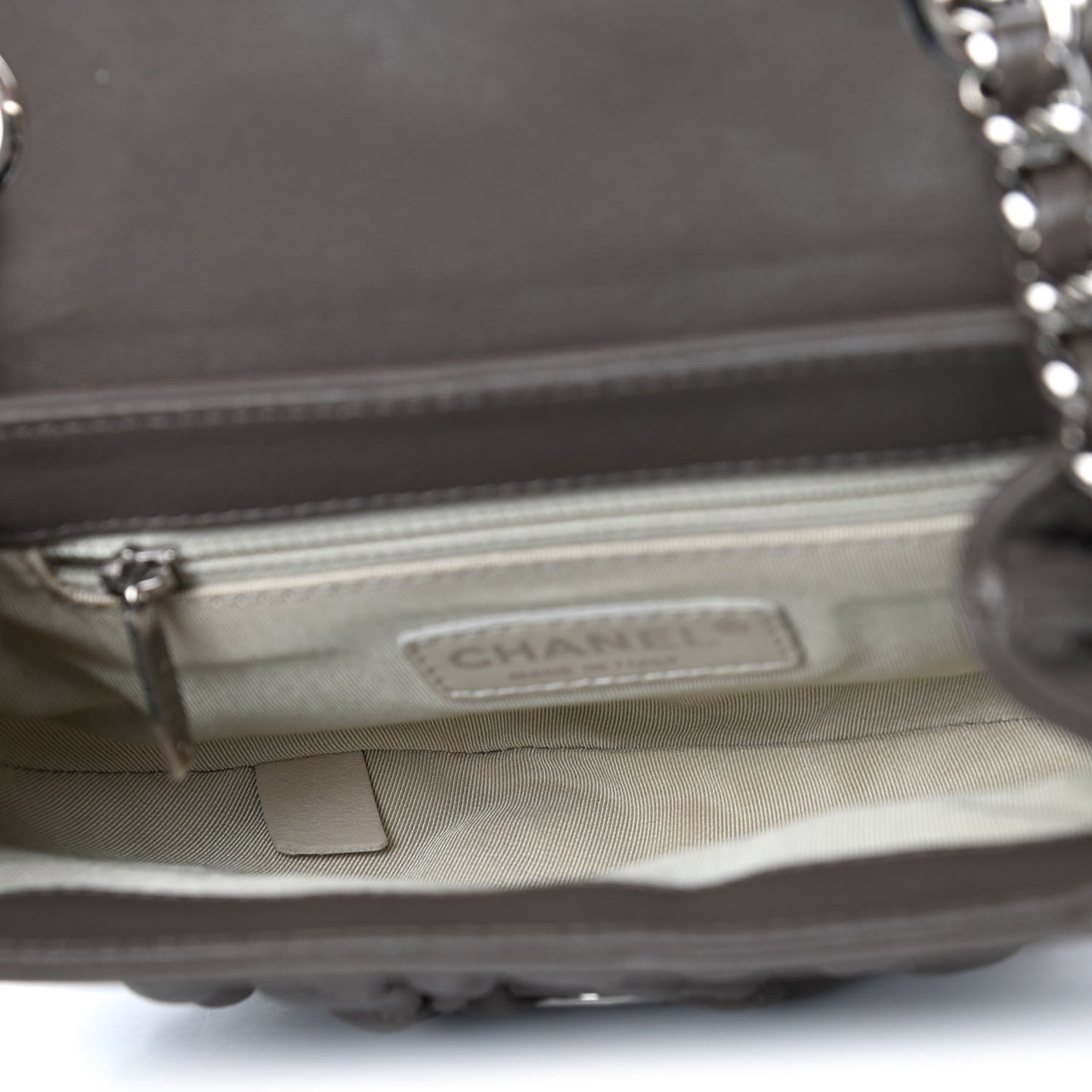 Washed Lambskin Quilted Mini Chain Around Flap Taupe