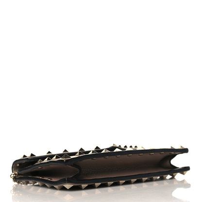 Valentino Garavani Pebbled Calfskin Rockstud Envelope Wallet on Chain Poudre 4 of 10