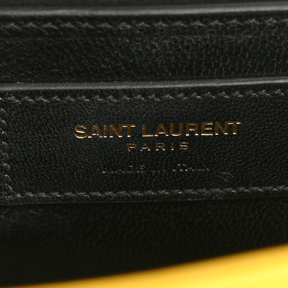 Saint Laurent Lambskin Matelasse Chevron Medium Monogram Satchel Mimosa 6 of 17
