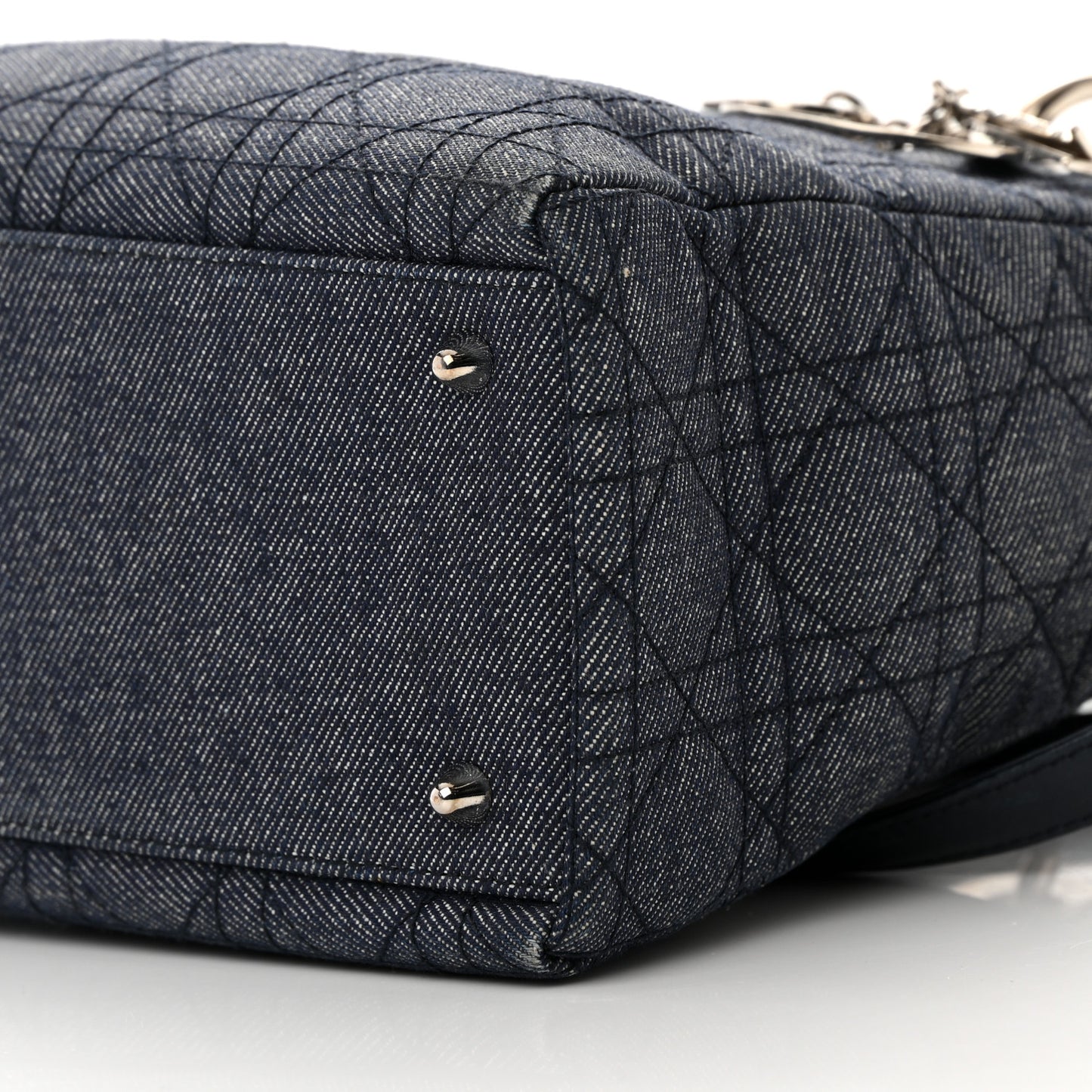 Denim Cannage Medium Lady Dior Black