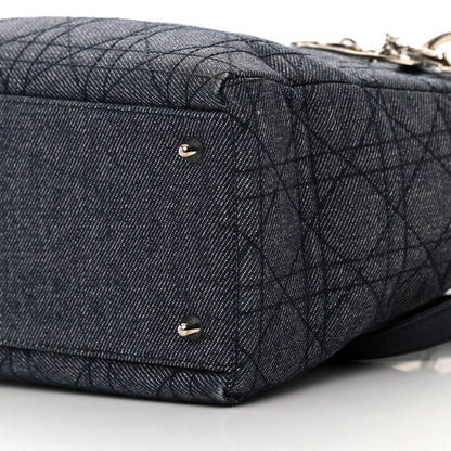 Christian Dior Denim Cannage Medium Lady Dior Black 10 of 21