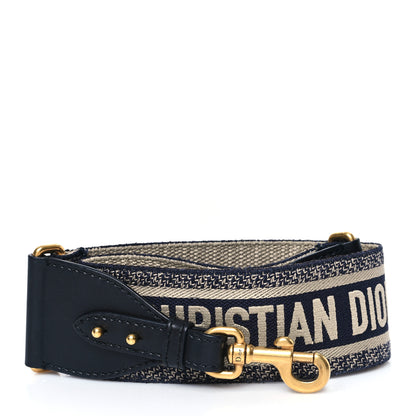 Christian Dior Canvas Embroidered Shoulder Strap Blue 1 of 5
