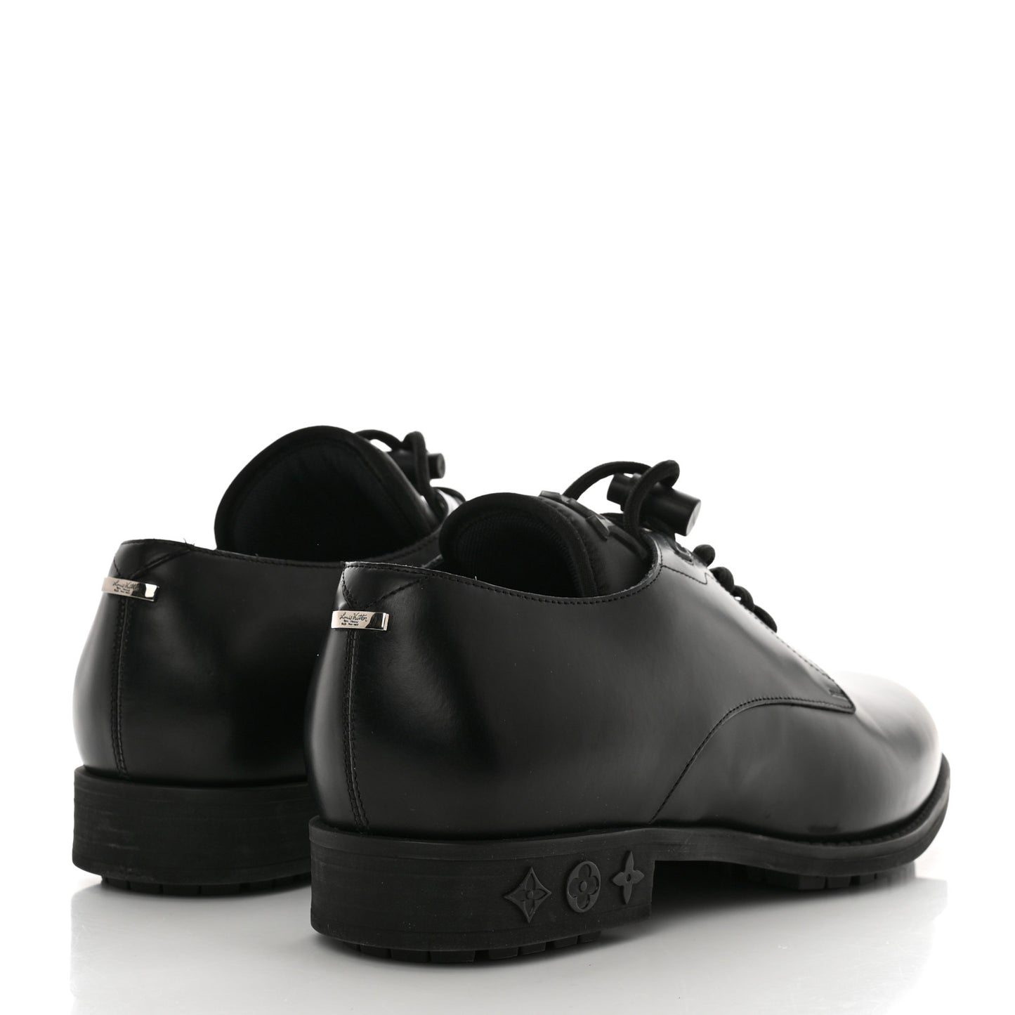 Calfskin Mens Formal Derby Shoes 7 Black