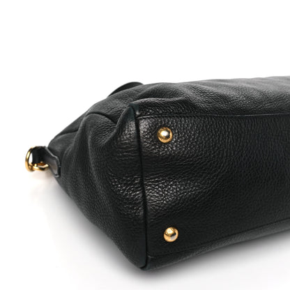 Prada Vitello Daino Top Handle Zip Tote Black 7 of 9