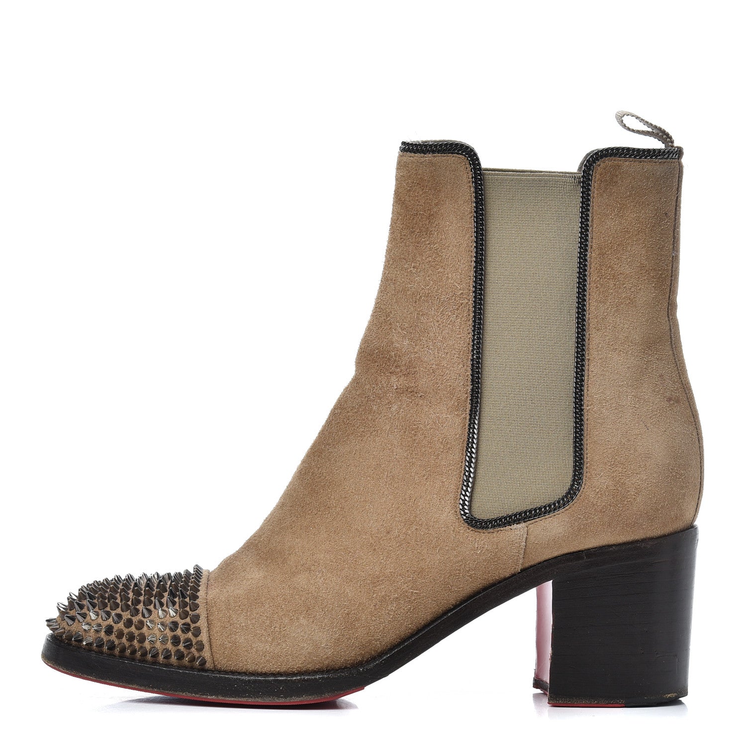 Christian Louboutin Veau Velours Otaboo 70 Chelsea Boots 39 Camel 1 of 25