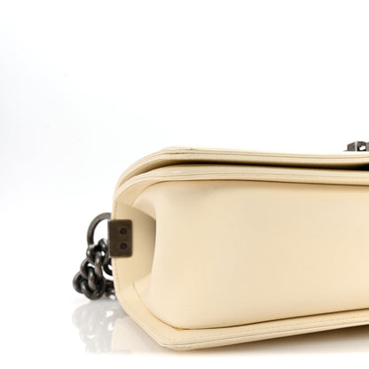 Chanel Lambskin Chevron Quilted Medium Boy Flap Ivory 9 of 10