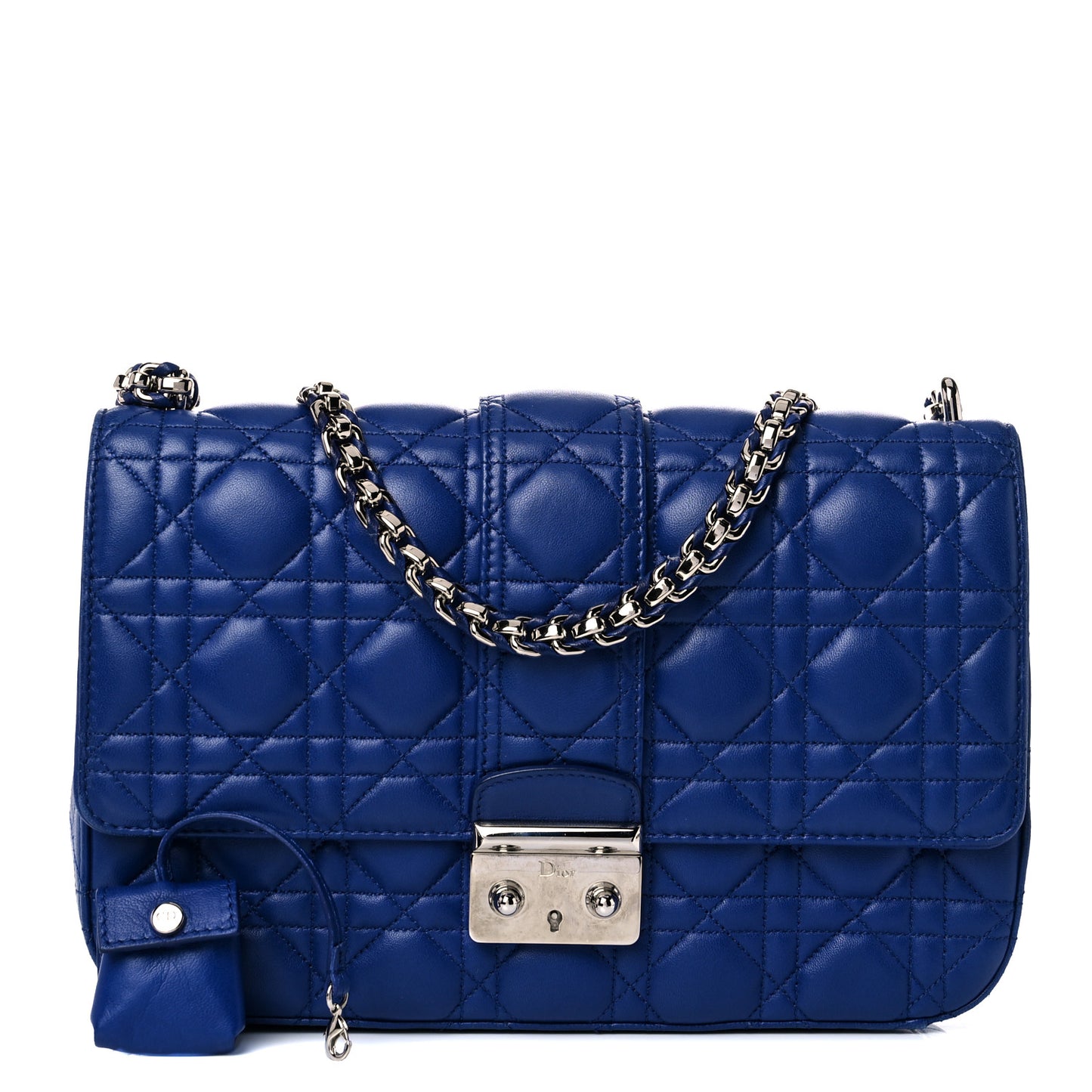 Lambskin Cannage Large Miss Dior Flap Blue