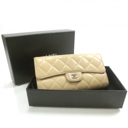Chanel Lambskin Quilted Large Flap Wallet Beige 2 of 12