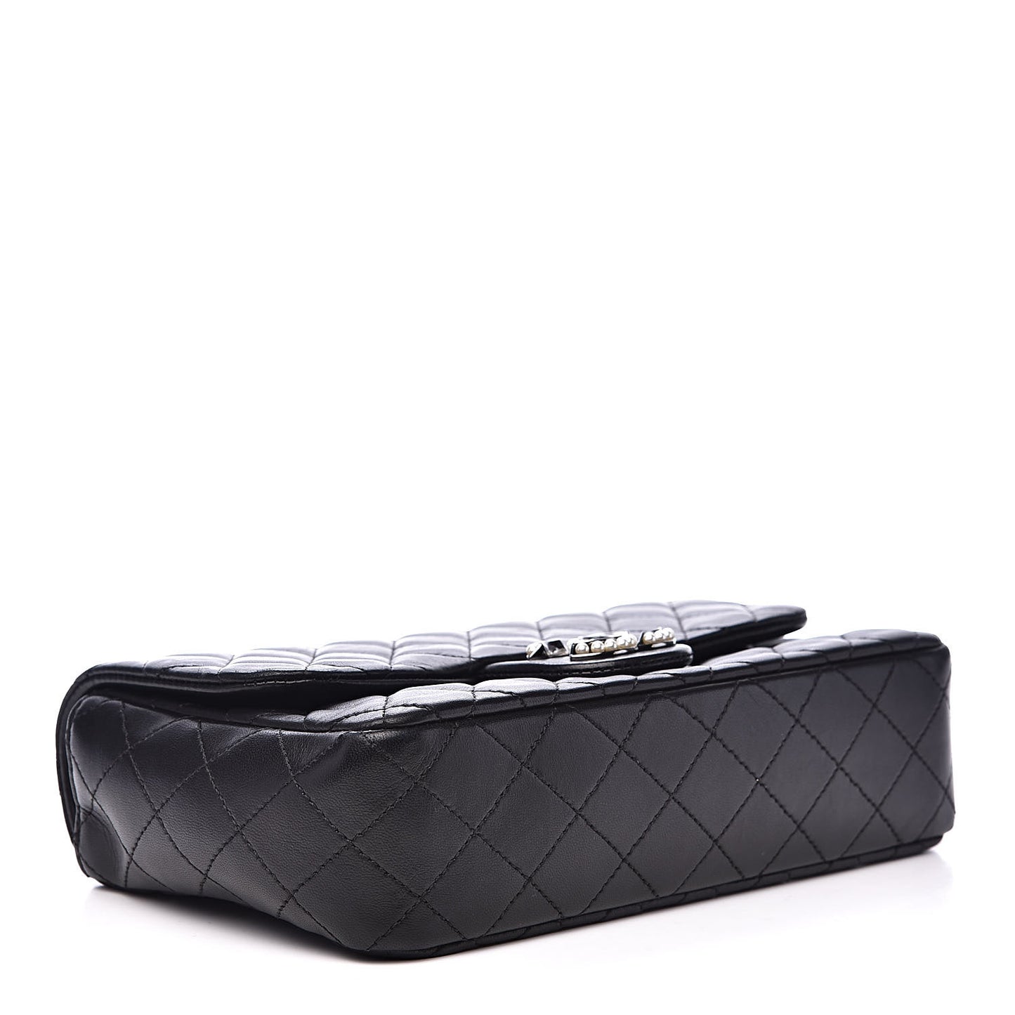 Lambskin Quilted Medium Westminster Pearl Flap Black
