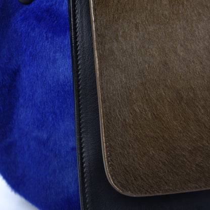 Celine Pony Hair Smooth Calfskin Tri-Color Medium Trapeze Cobalt 12 of 16