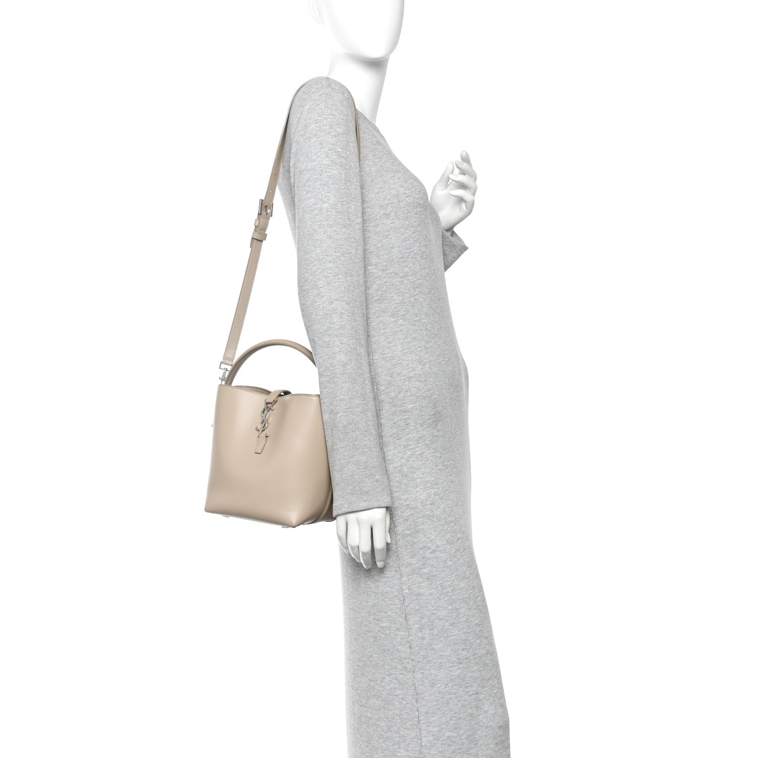 Saint Laurent Shiny Calfskin Le 37 Small Bucket Bag Sea Salt 2 of 13