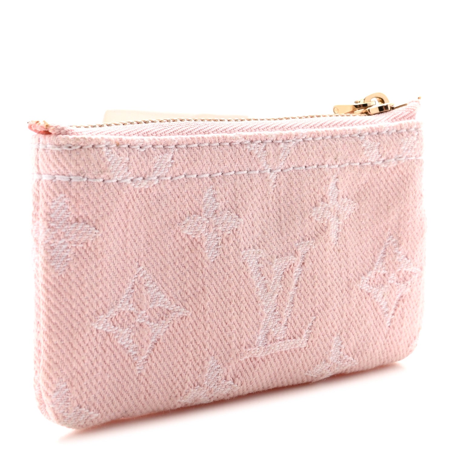 Louis Vuitton Monogram Denim Key Pouch Washed Pink 3 of 7