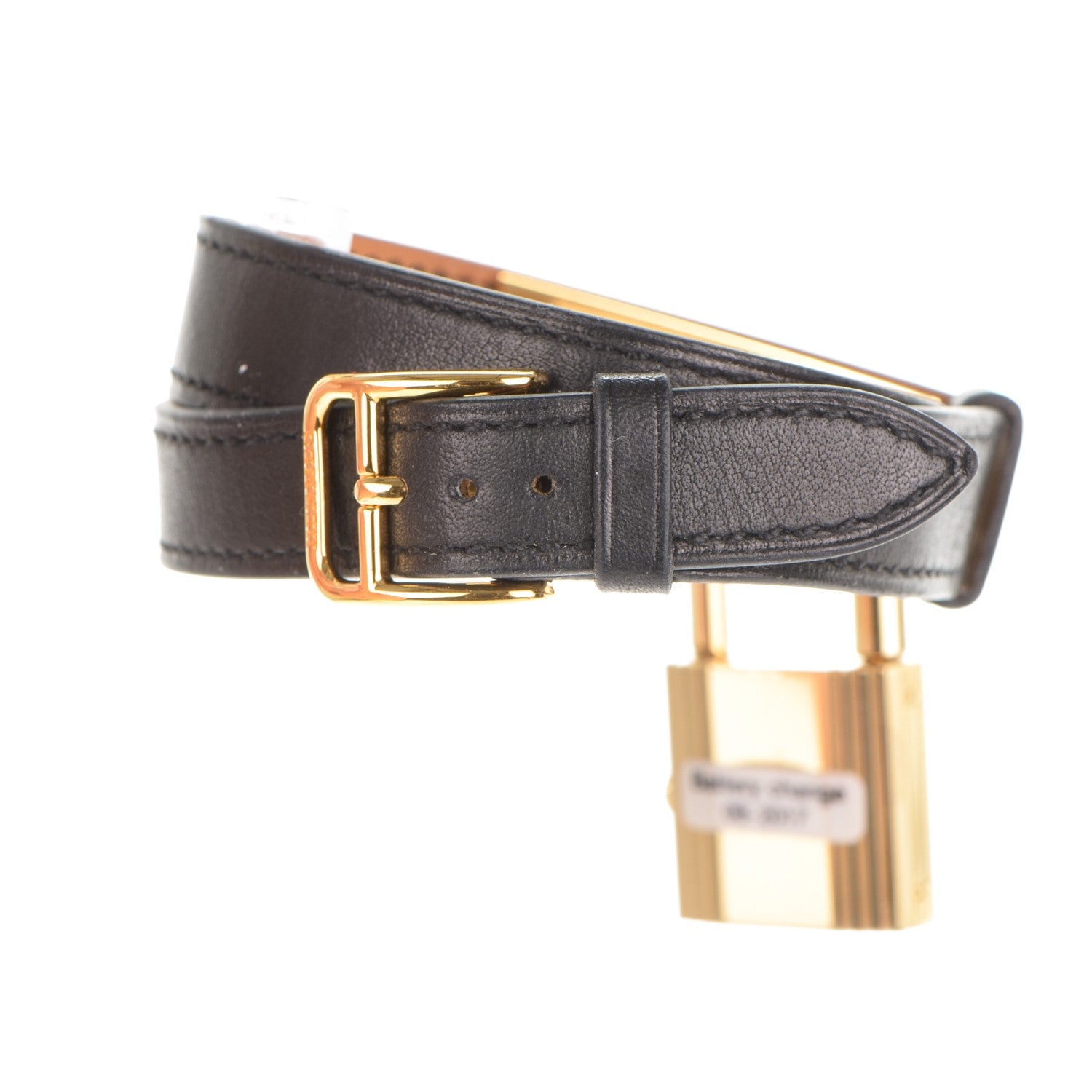 Hermes Stainless Steel Barenia 20mm Kelly Cadena Double Tour Quartz Watch Noir 3 of 10