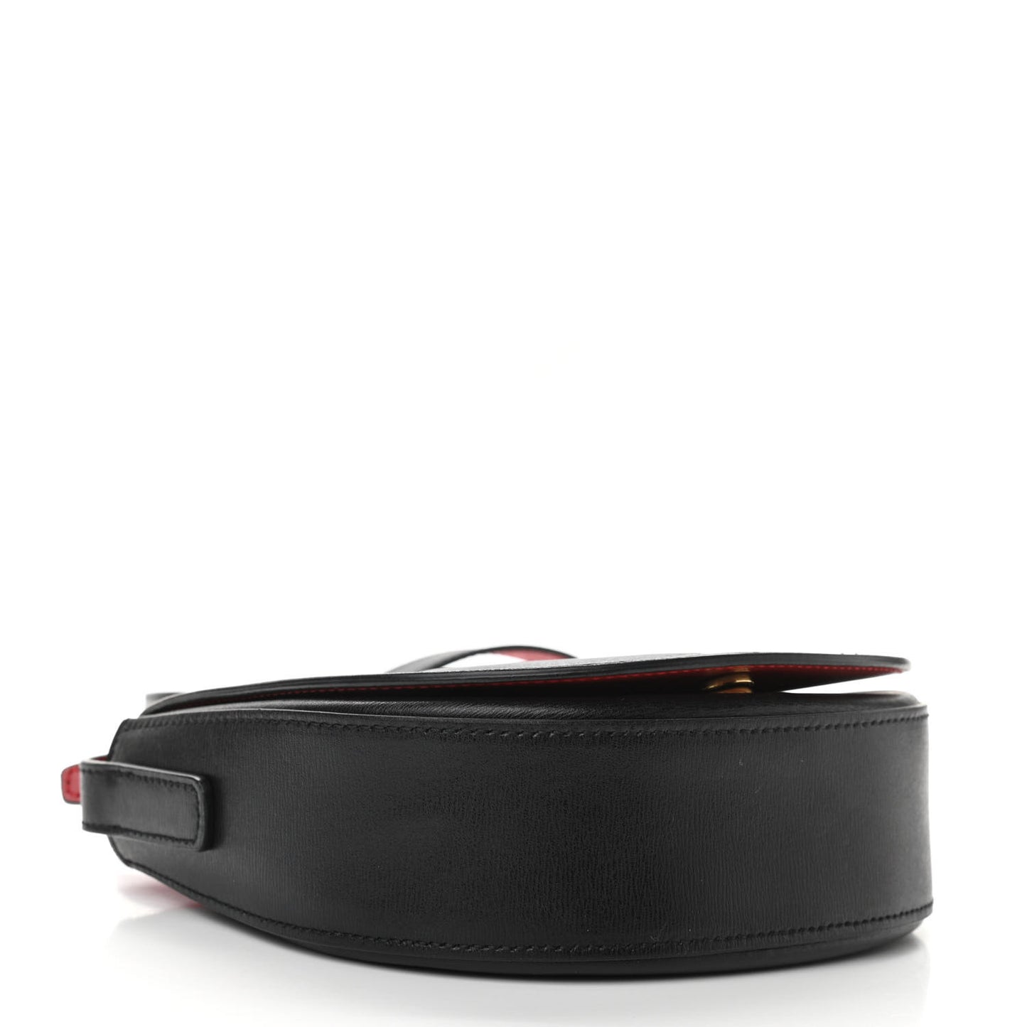 Calfskin Gancio City Saddle Bag Black