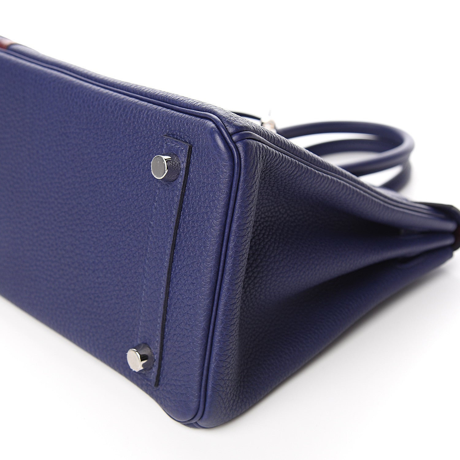 Hermes Togo Swift Officier Birkin 25 Bleu Encre Bordeaux 10 of 11