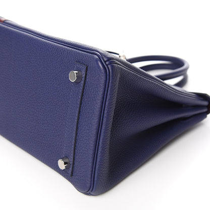 Hermes Togo Swift Officier Birkin 25 Bleu Encre Bordeaux 10 of 11