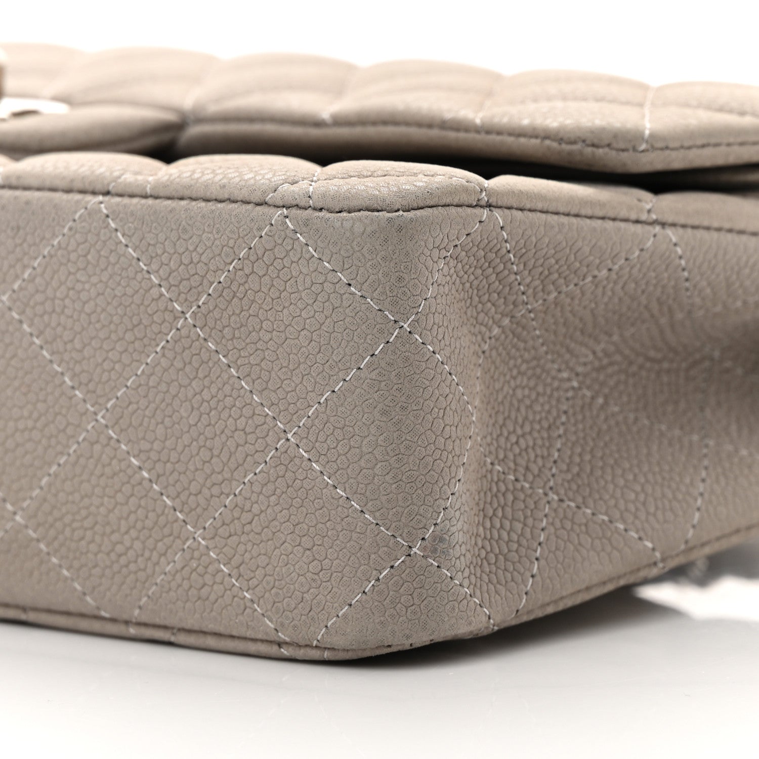 Chanel Iridescent Caviar Quilted Medium Double Flap Grey 10 of 16