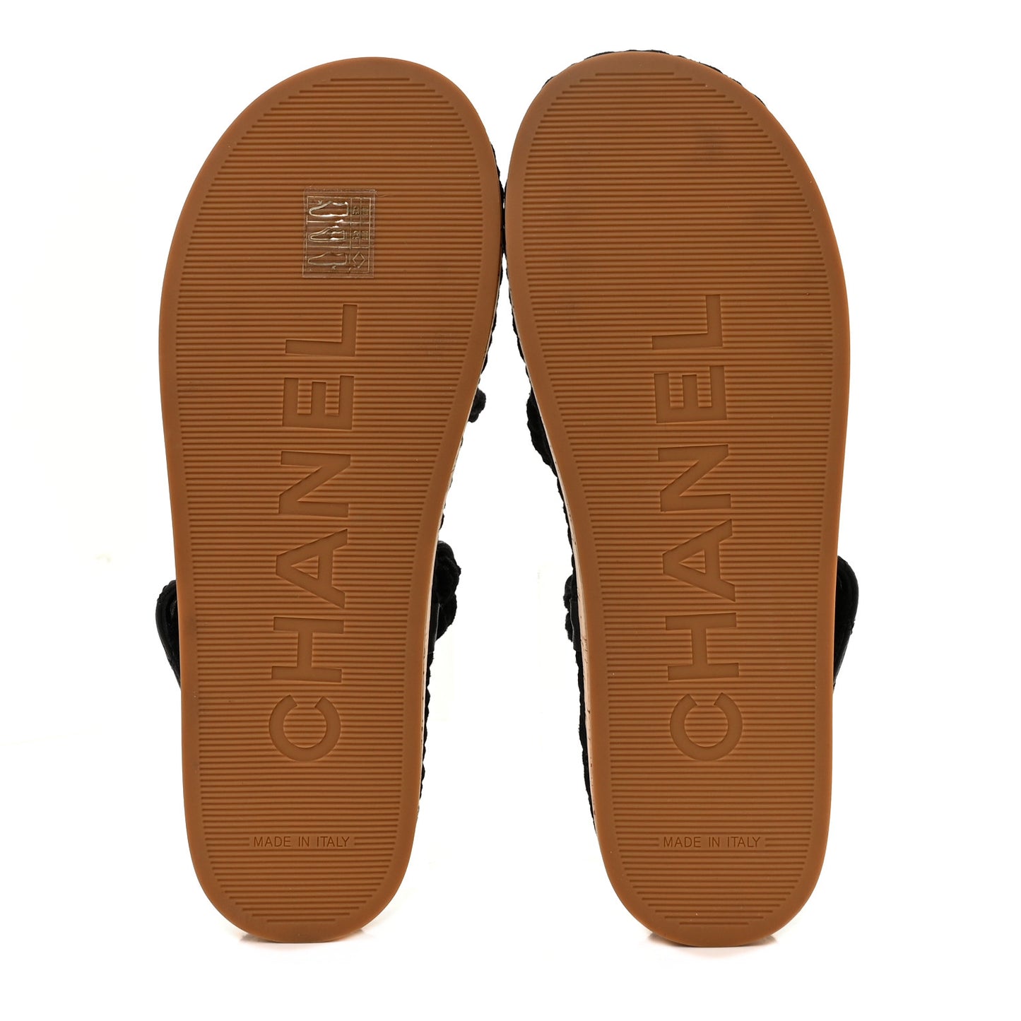 Cord Lambskin Quilted Logo Sandals 38 Black