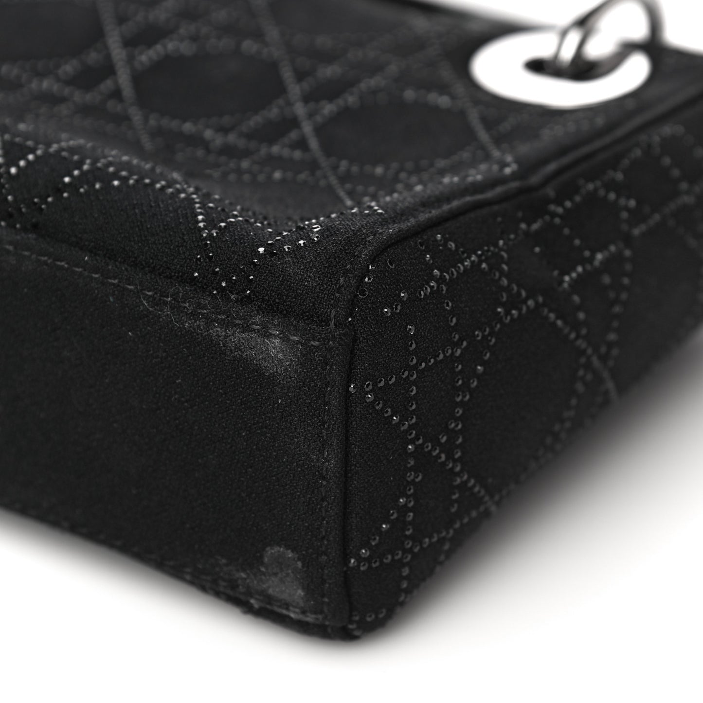 Canvas Studded Cannage Mini Lady Dior Black