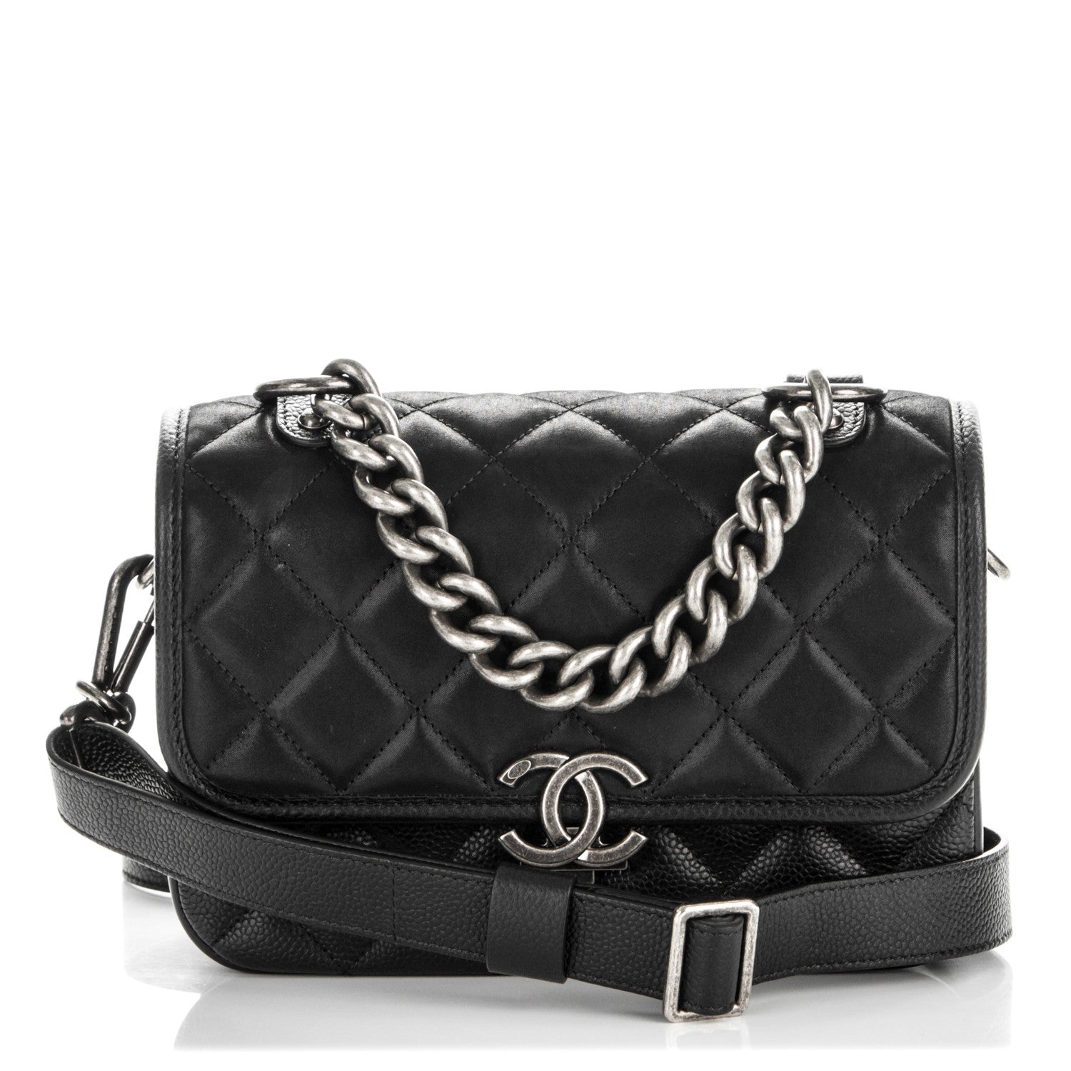 Chanel Caviar Iridescent Calfskin Quilted Small Daily Carry Messenger Black 1 of 7