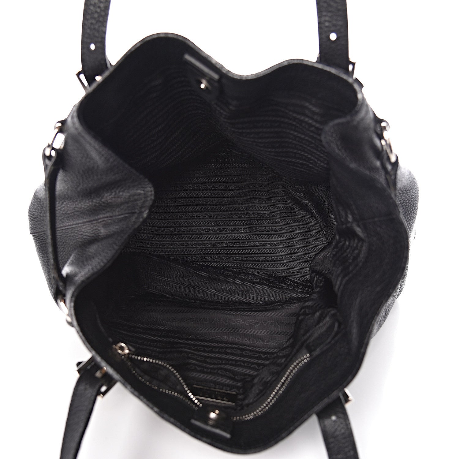 Prada Vitello Daino Shoulder Bag Black 7 of 12