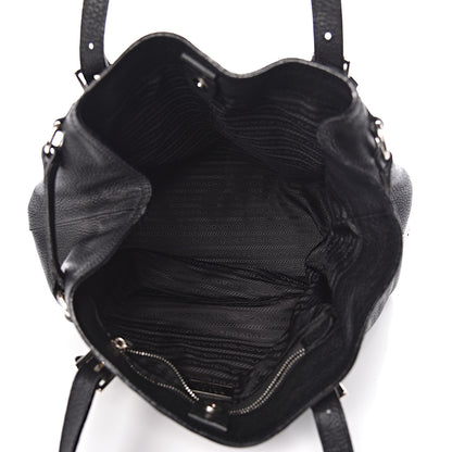 Prada Vitello Daino Shoulder Bag Black 7 of 12