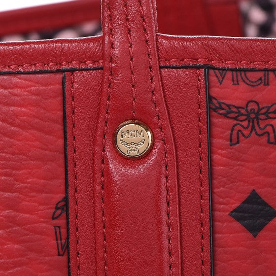 Visetos Large Liz Reversible Shopper Tote Ruby Red
