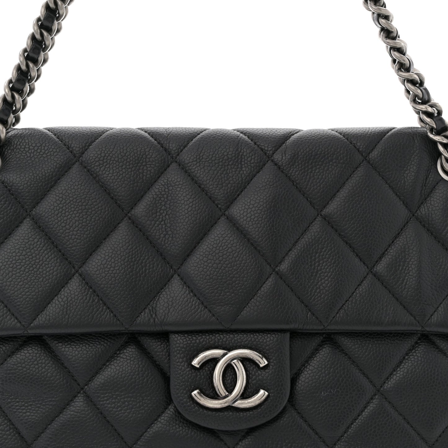 Caviar Quilted Coco Casual Flap Black
