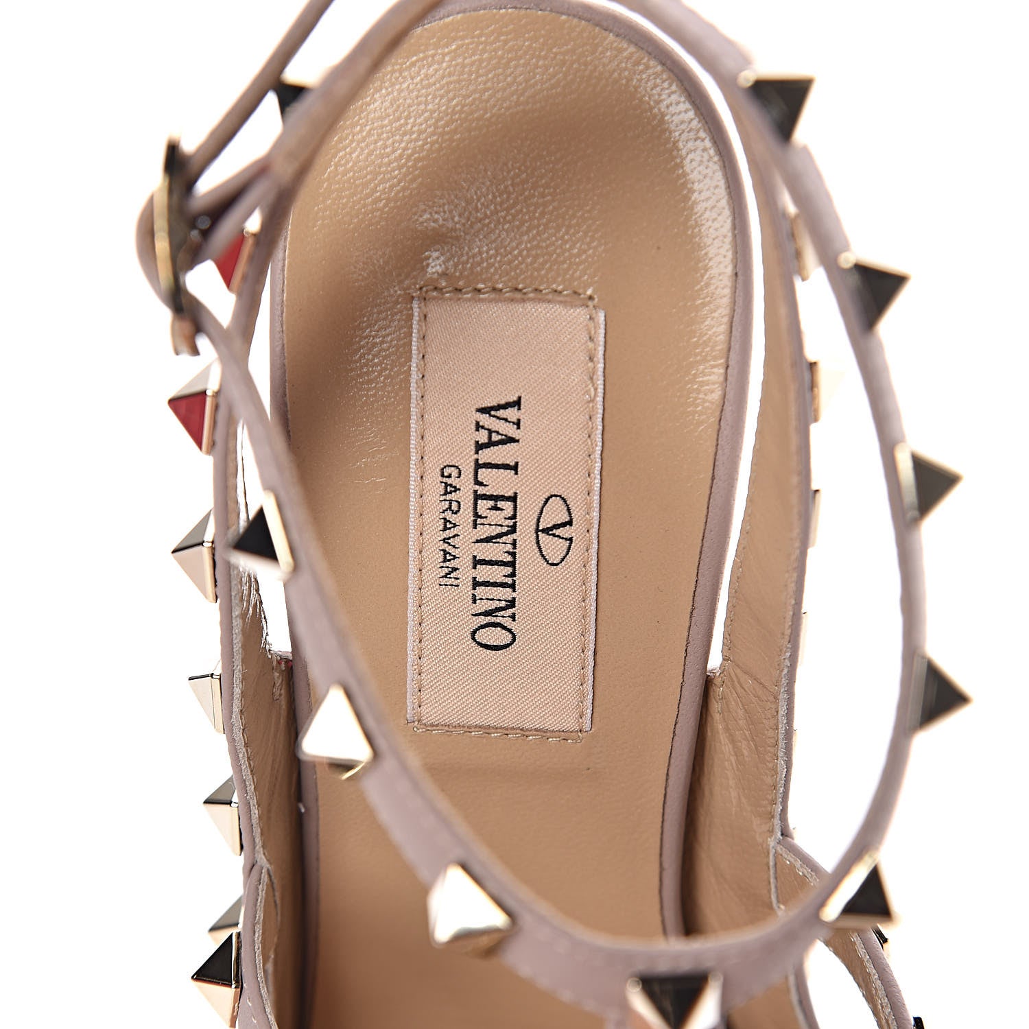 Valentino Garavani Patent Rockstud Ankle Strap Pumps 37 Rouge Poudre 7 of 8