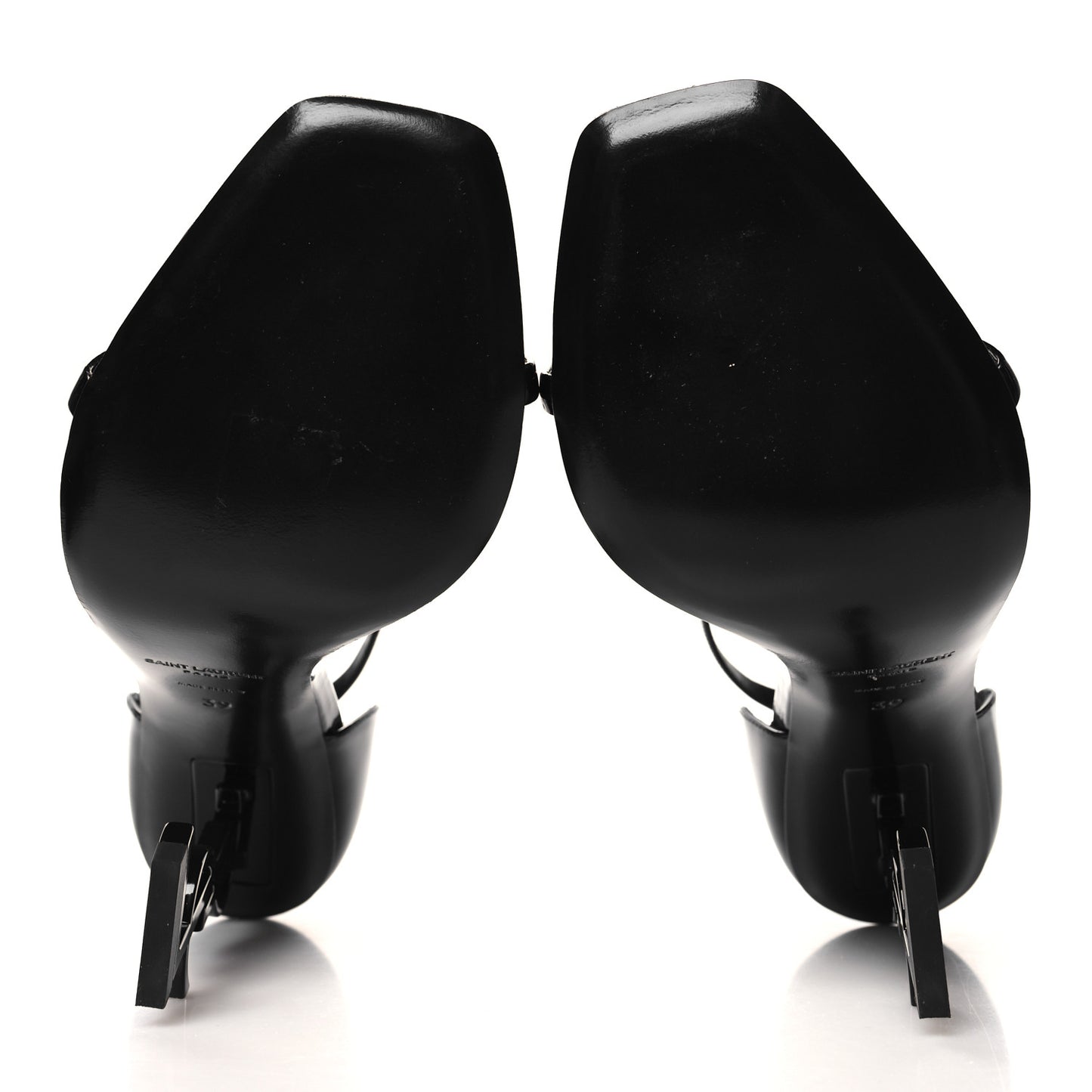 Patent Calfskin Opyum 110 Sandals 39 Black