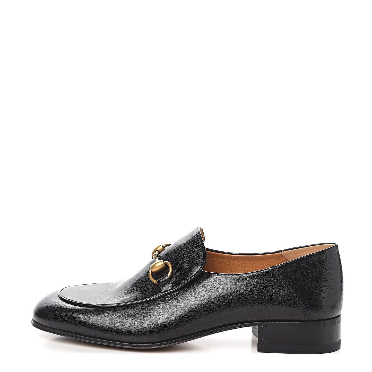 Goatskin Womens Horsebit Mid-Heel Loafers 39 Black