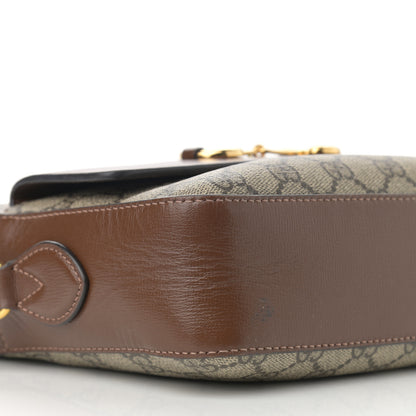 Gucci GG Supreme Monogram Small Horsebit 1955 Shoulder Bag Beige Brown Sugar 9 of 17