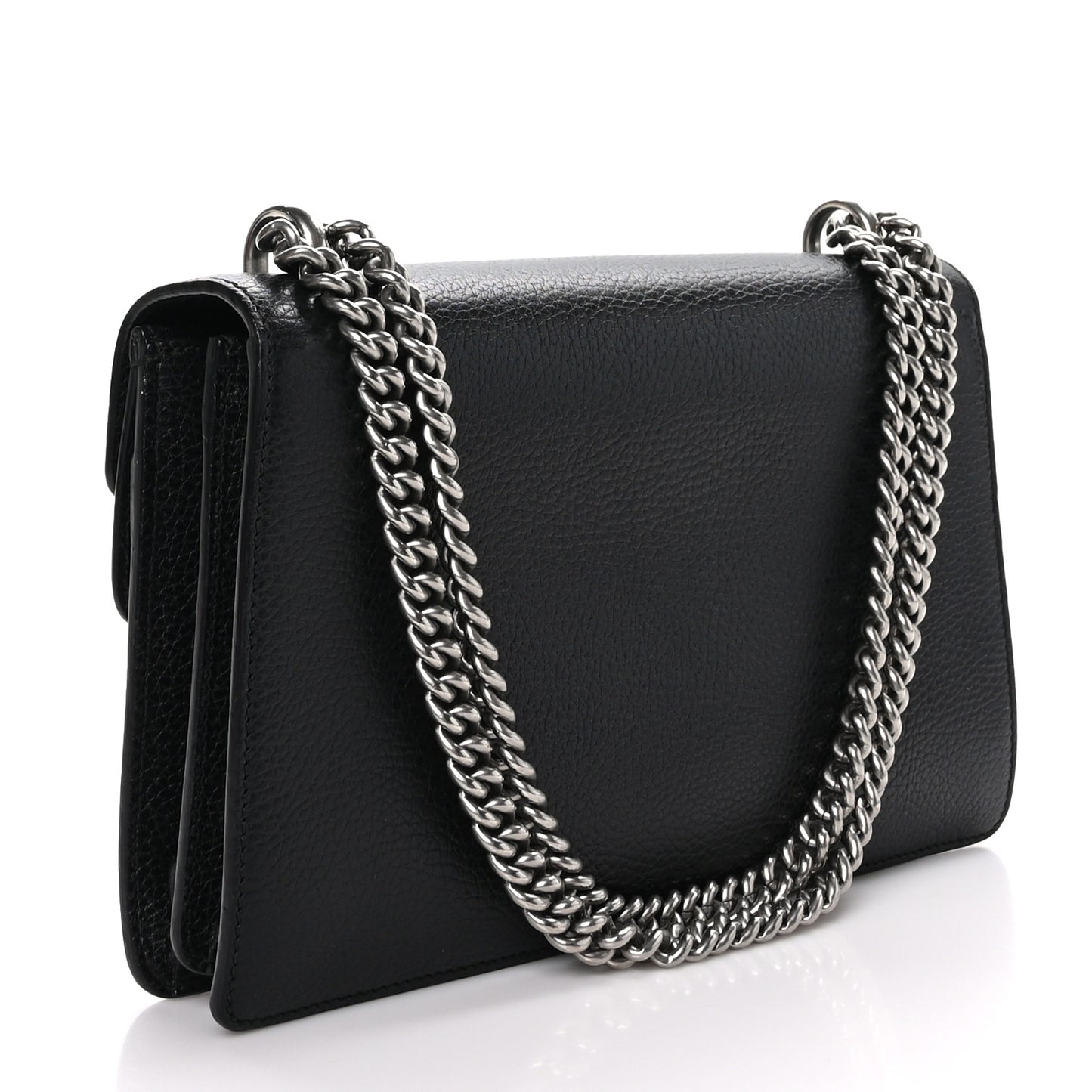 Pebbled Calfskin Small Dionysus Shoulder Bag Black