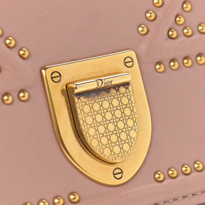Christian Dior Calfskin Studded Diorama Wallet on Chain Pouch Nude 13 of 13