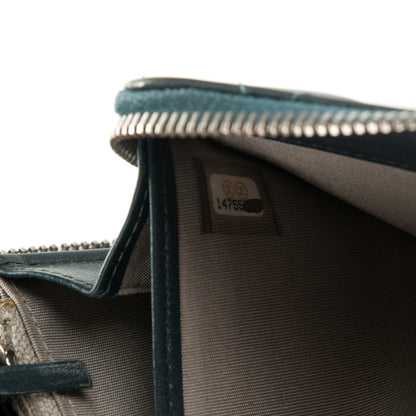 Chanel Patent Quilted Brilliant Zip Around Wallet Blue 8 of 9