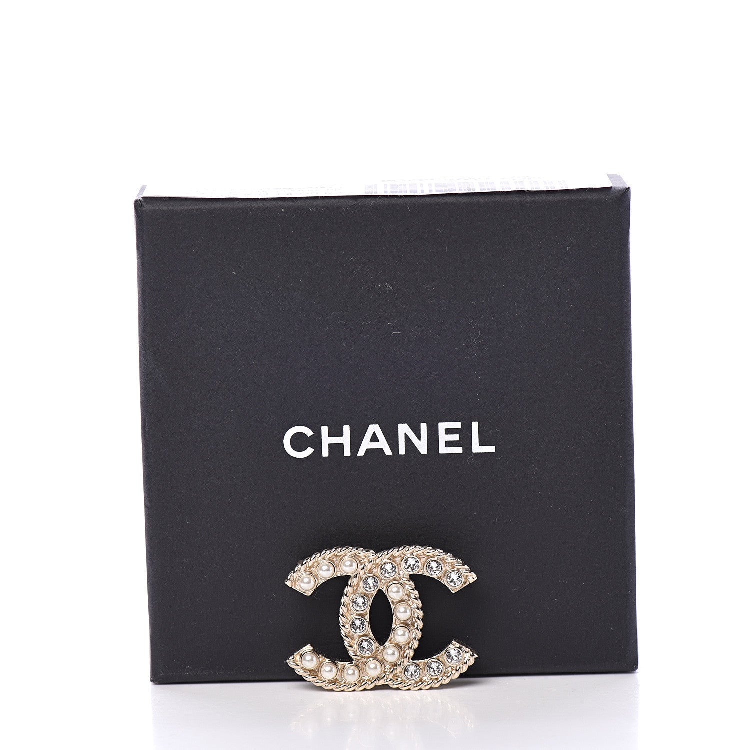 Chanel Pearl Crystal April In Paris CC Brooch Gold 4 of 4