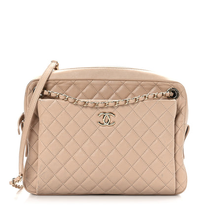 Chanel Lambskin Quilted Camera Case Beige 1 of 11